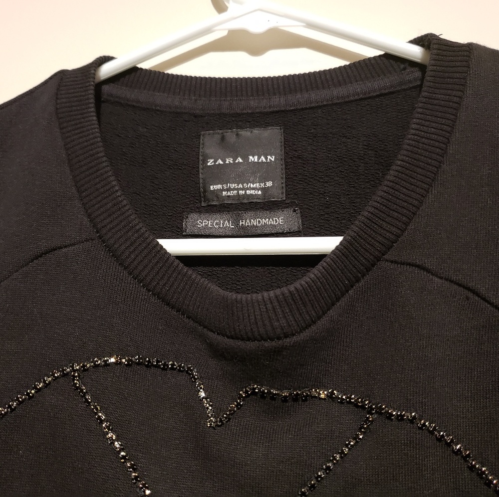 Zara Men's Beaded Skull T-Shirt Size S - Picture 3 of 4